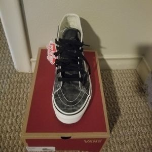 Van's, size 9, black and grey denim